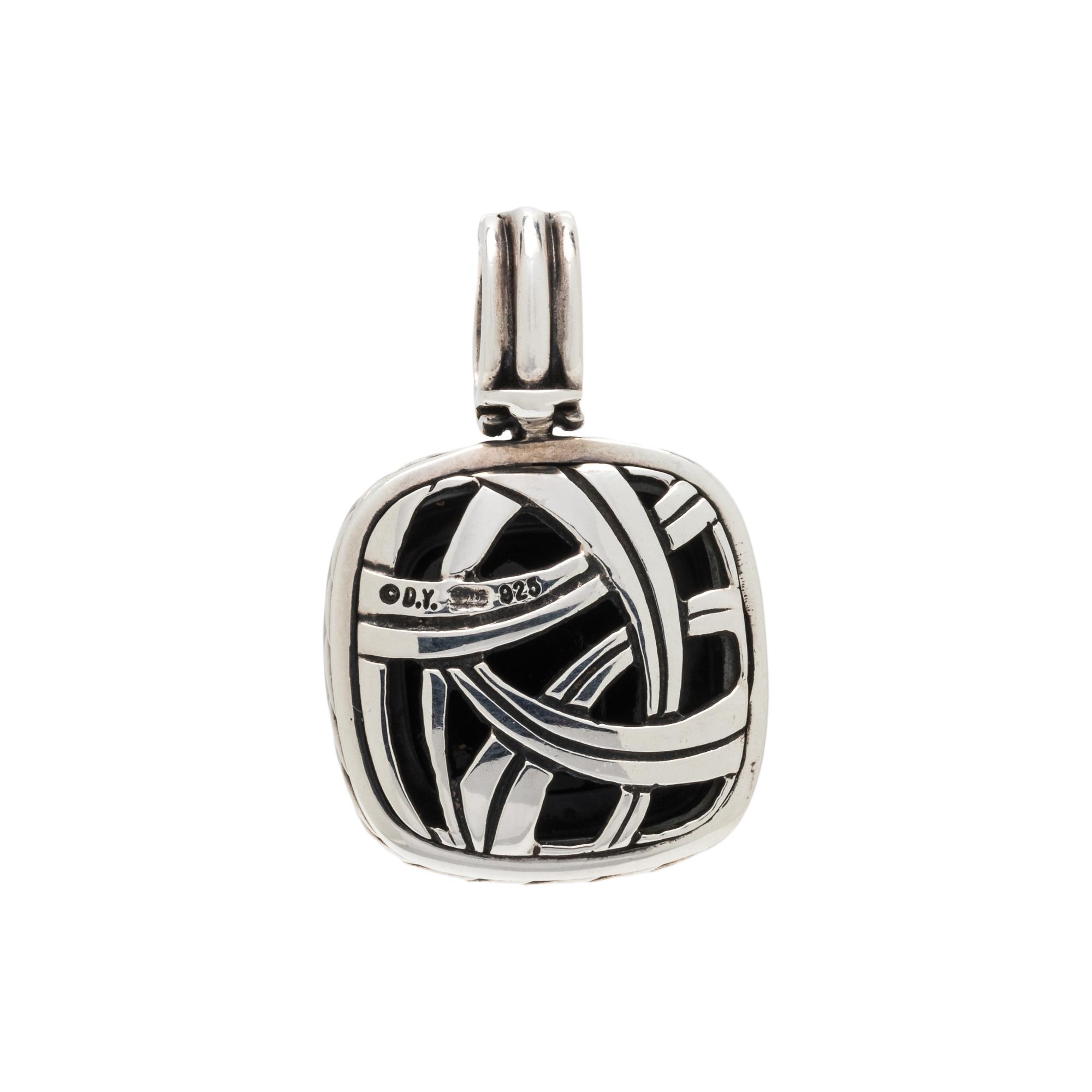 DAVID YURMAN, ONYX AND DIAMOND 'ALBION' PENDANT
