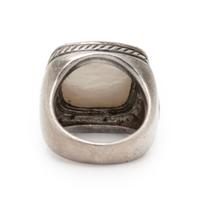 DAVID YURMAN, SILVER, MOTHER-OF-PEARL, AND DIAMOND RING
