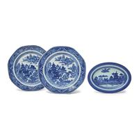 Three Chinese Export Porcelain Nanking Dishes