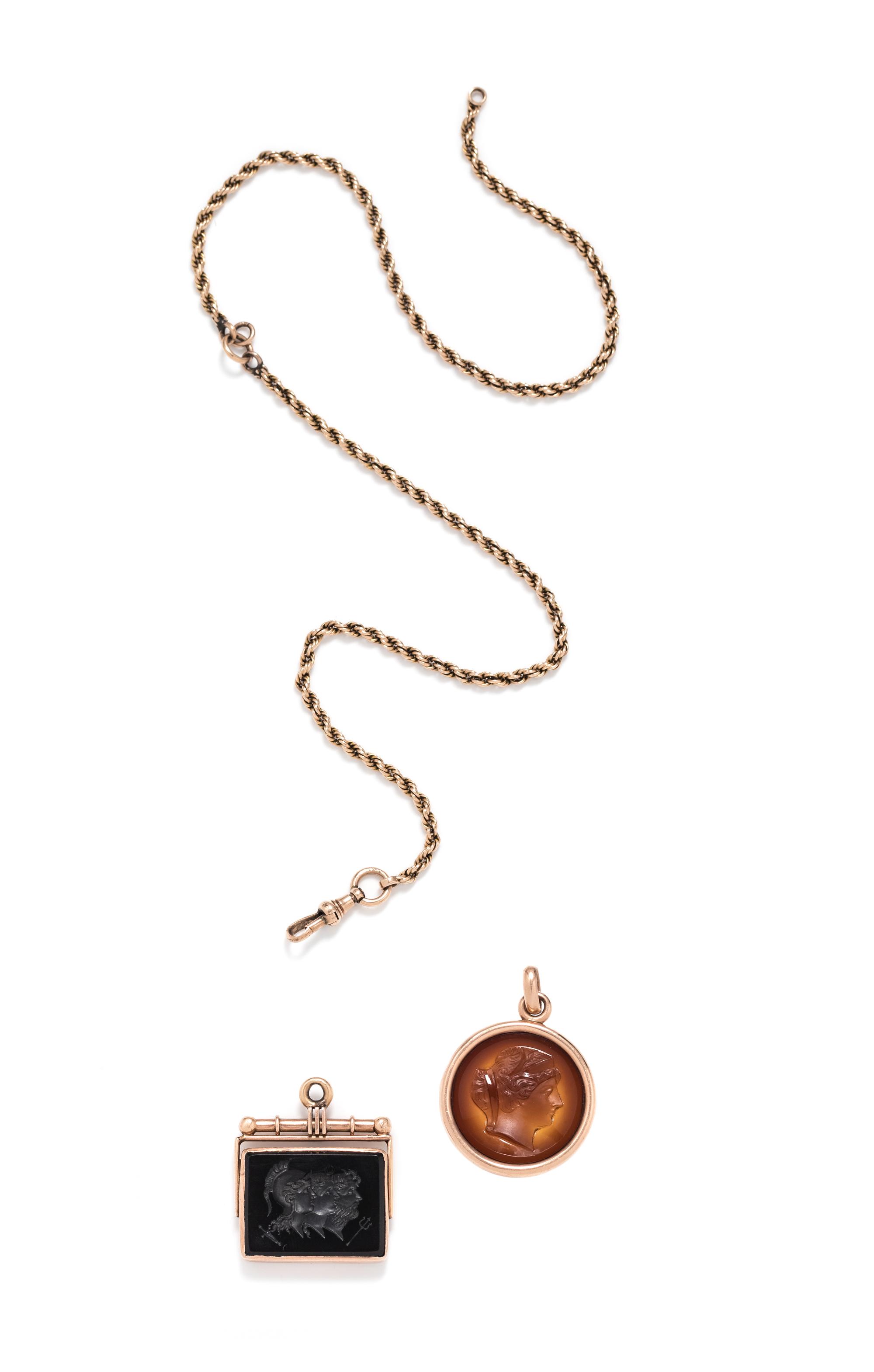 COLLECTION OF INTAGLIO PENDANTS
