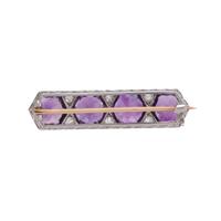 ANTIQUE, AMETHYST AND DIAMOND BROOCH