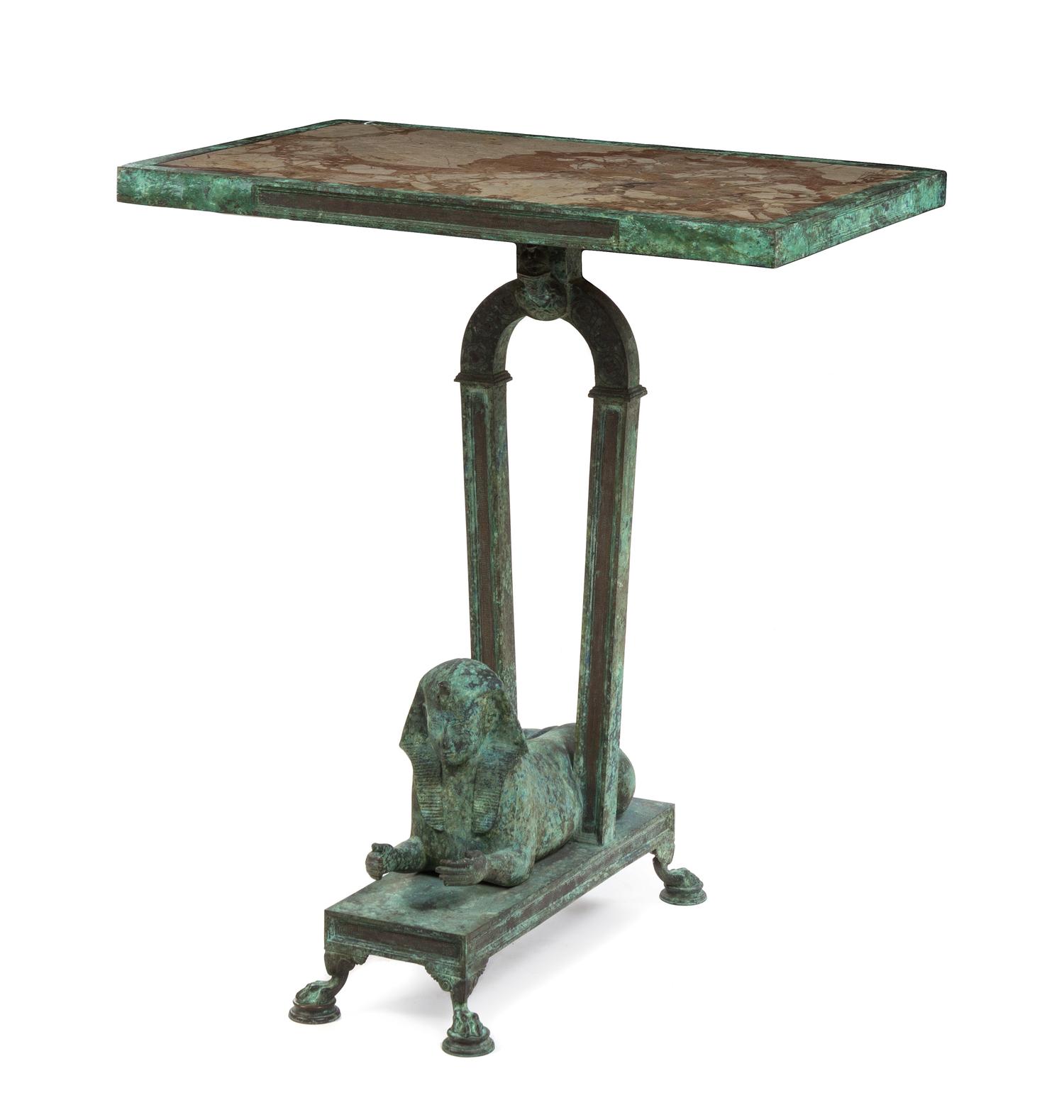 An Italian Bronze and Marble Figural Table Height 32 x width 29 x depth 18 inches. — CHIURAZZI FOUNDRIES, FIRST QUARTER 20TH CENTURY
