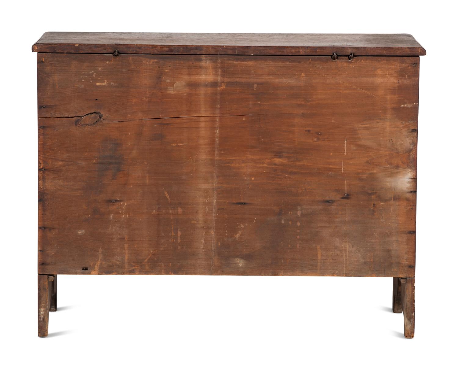 A Country Federal Stained Pine One-Drawer Blanket Chest
