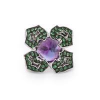STEPHEN WEBSTER, AMETHYST, TSAVORITE GARNET, DIAMOND, AND WHITE GOLD RING