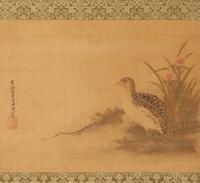 A Japanese Ink and Color Painting on Silk