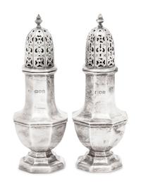 A Pair of Edwardian Silver Muffineers
