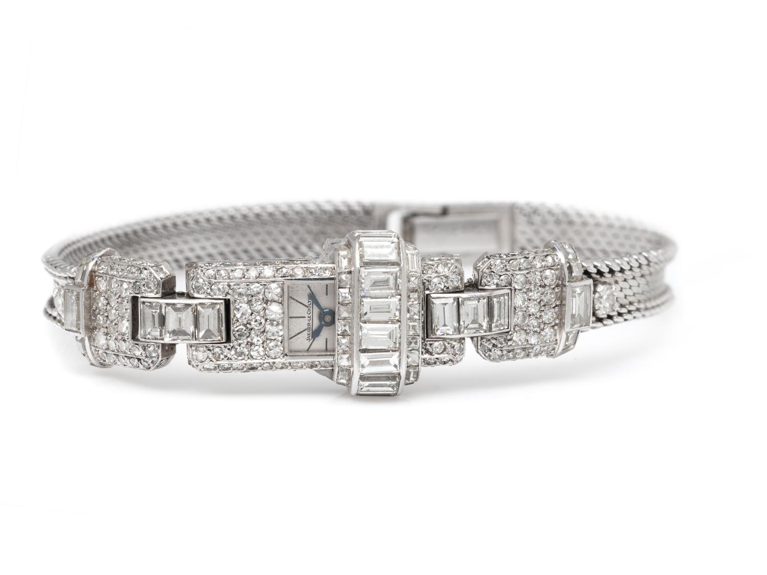 JAEGER-LeCOULTRE, PLATINUM AND DIAMOND SURPRISE WRISTWATCH