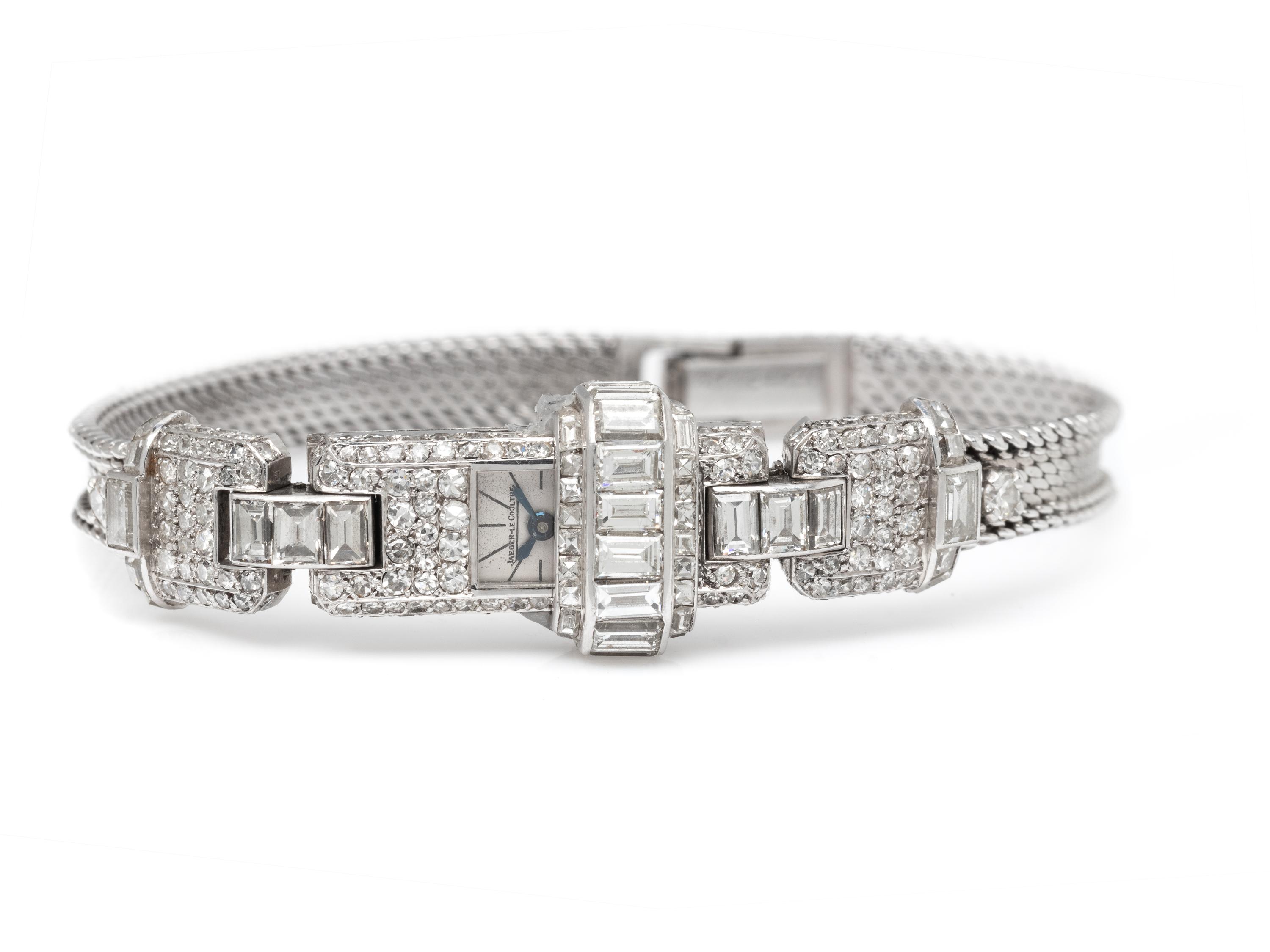 JAEGER-LeCOULTRE, PLATINUM AND DIAMOND SURPRISE WRISTWATCH
