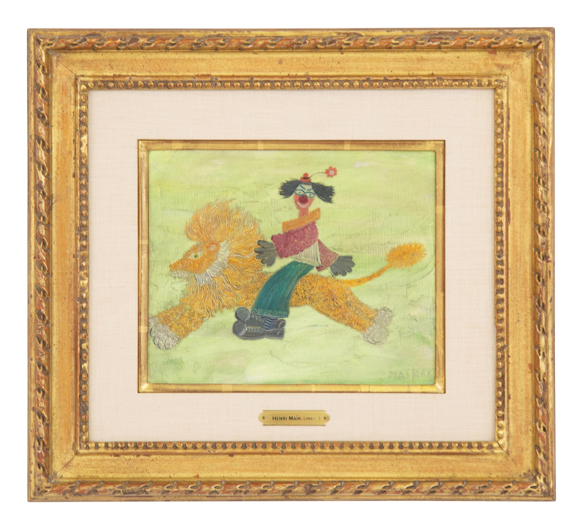 Clown Riding a Lion