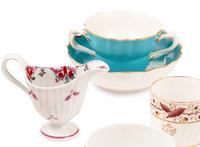 A Large Collection of English Porcelain Teacups and Saucers