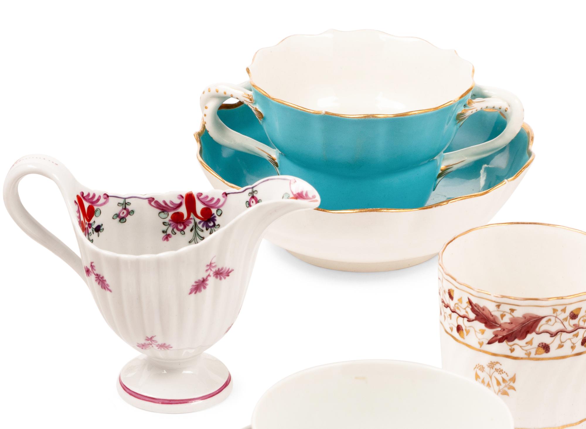 A Large Collection of English Porcelain Teacups and Saucers