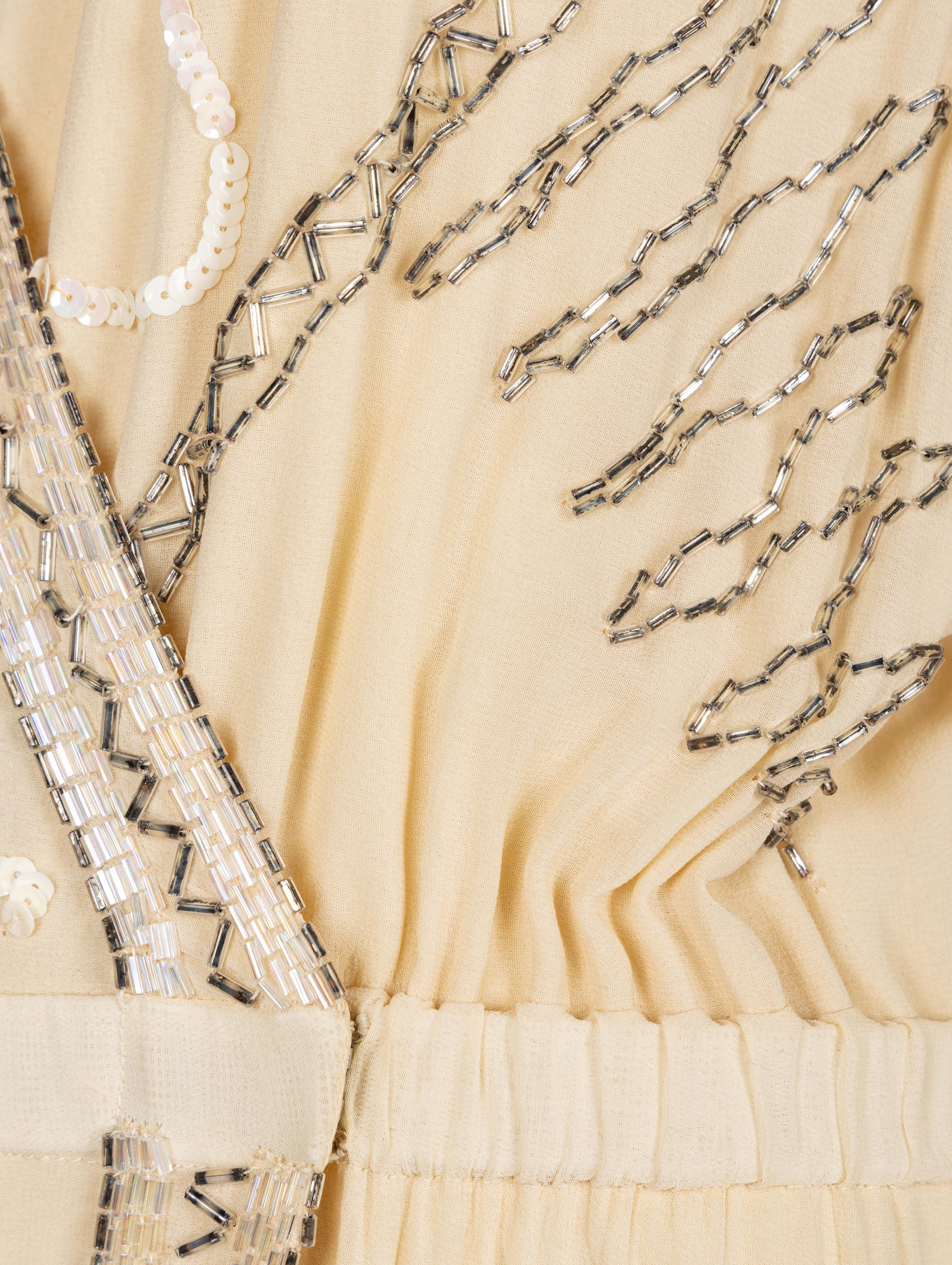 Fabrice, Beaded Cream Cocktail Dress