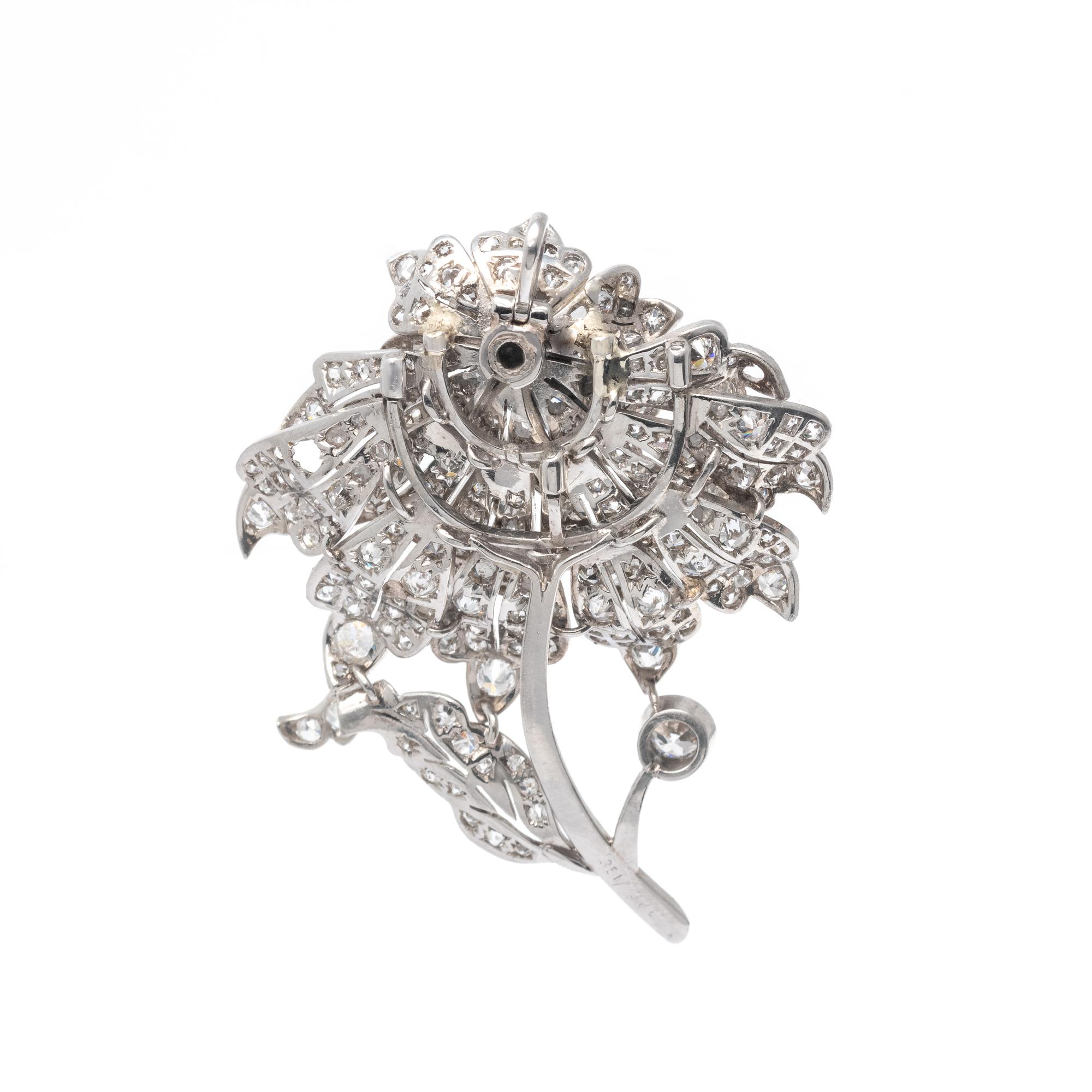 ANTIQUE, DIAMOND FLOWER PENDANT
