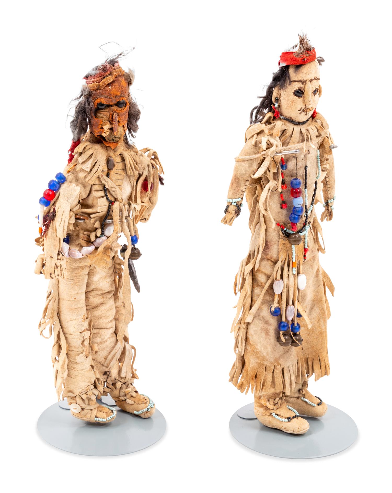 Shoshone Beaded Hide Dolls