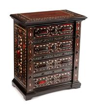 A Portuguese Ebony and Mother-of-Pearl-Inlaid Chest of Drawers — 19TH CENTURY