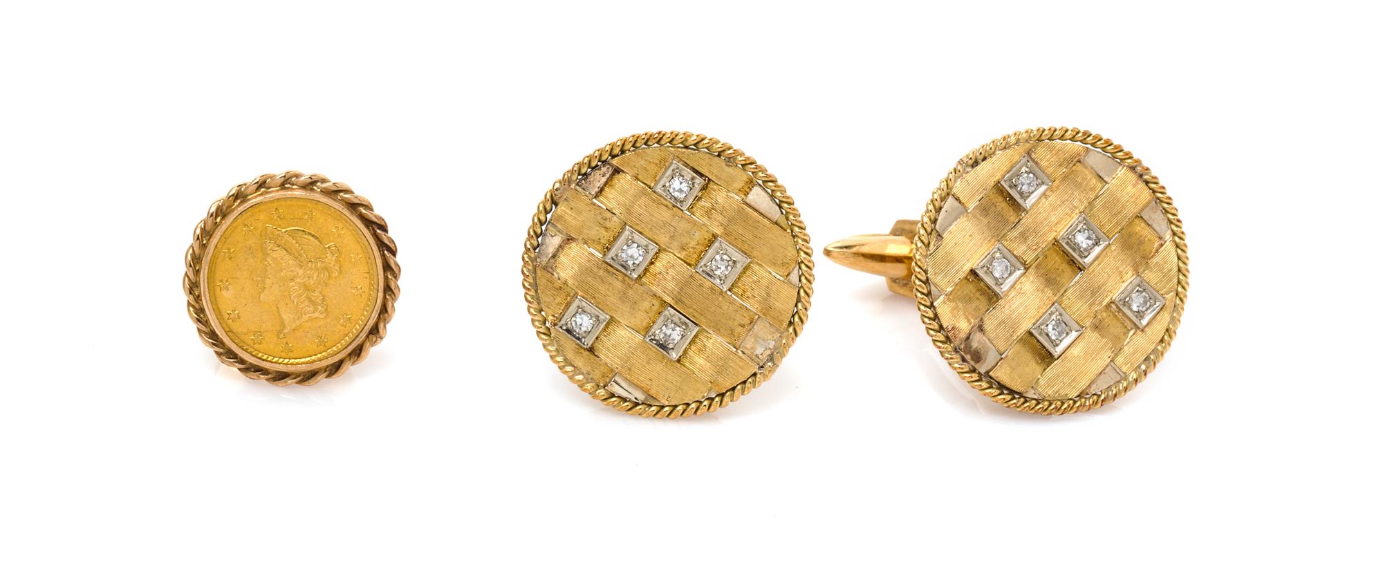 A Collection of Yellow Gold Jewelry, 12.10 dwts.