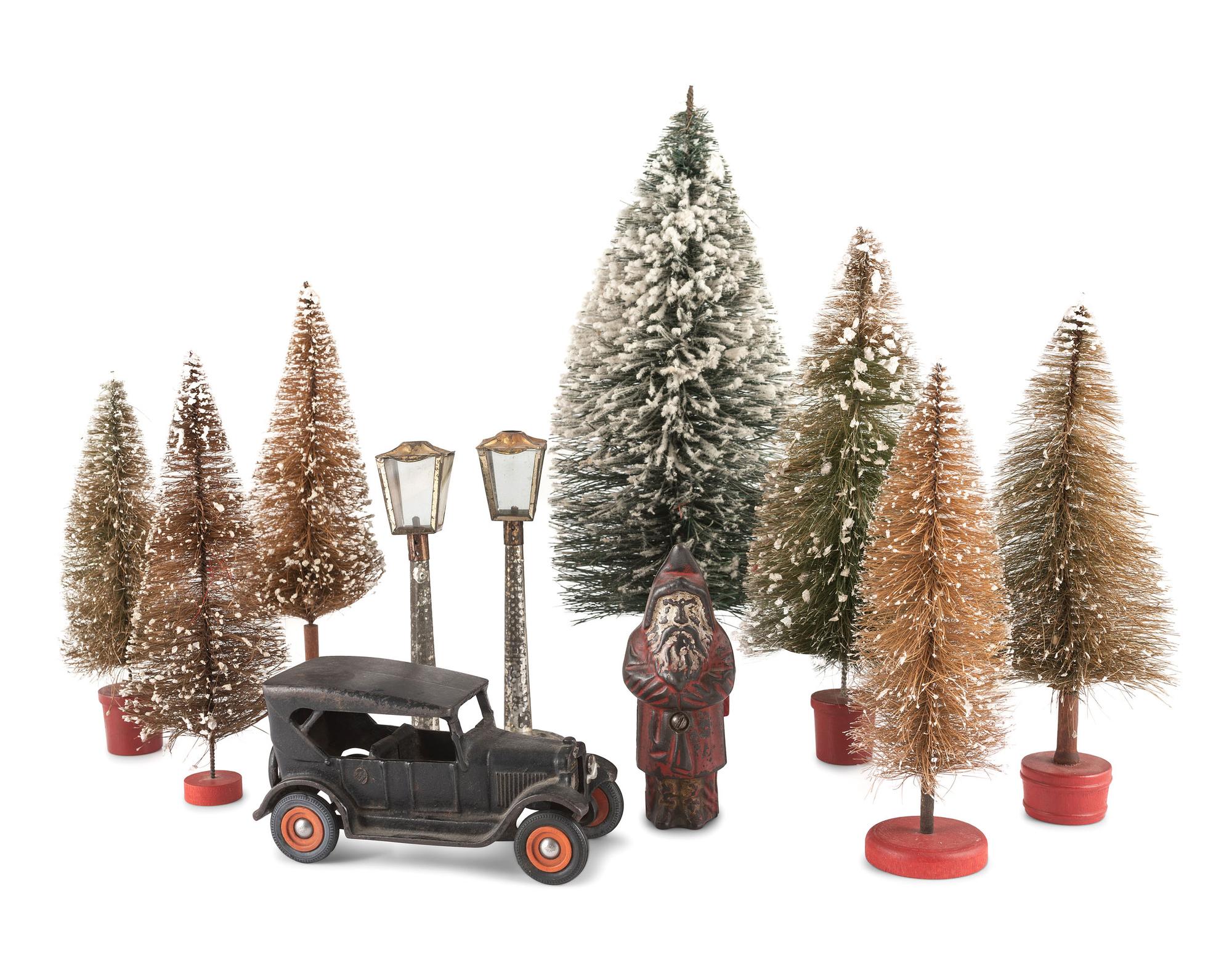 A Group of Santa Claus Figures