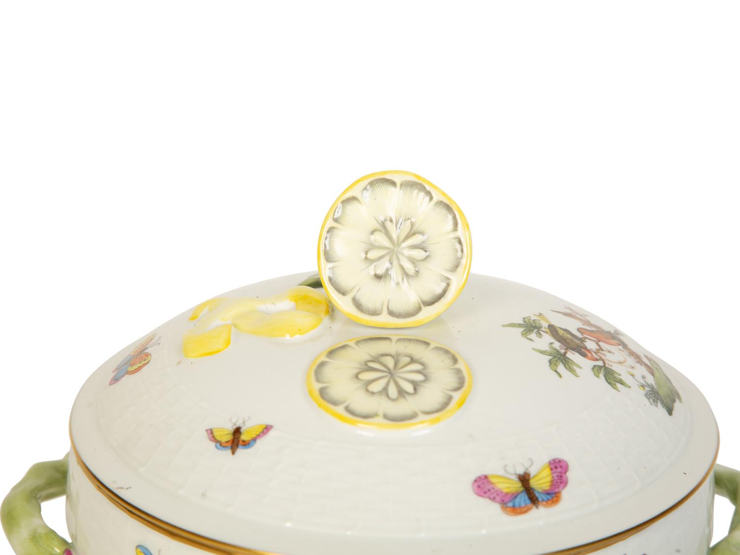 A Herend Porcelain Rothschild Bird Covered Tureen