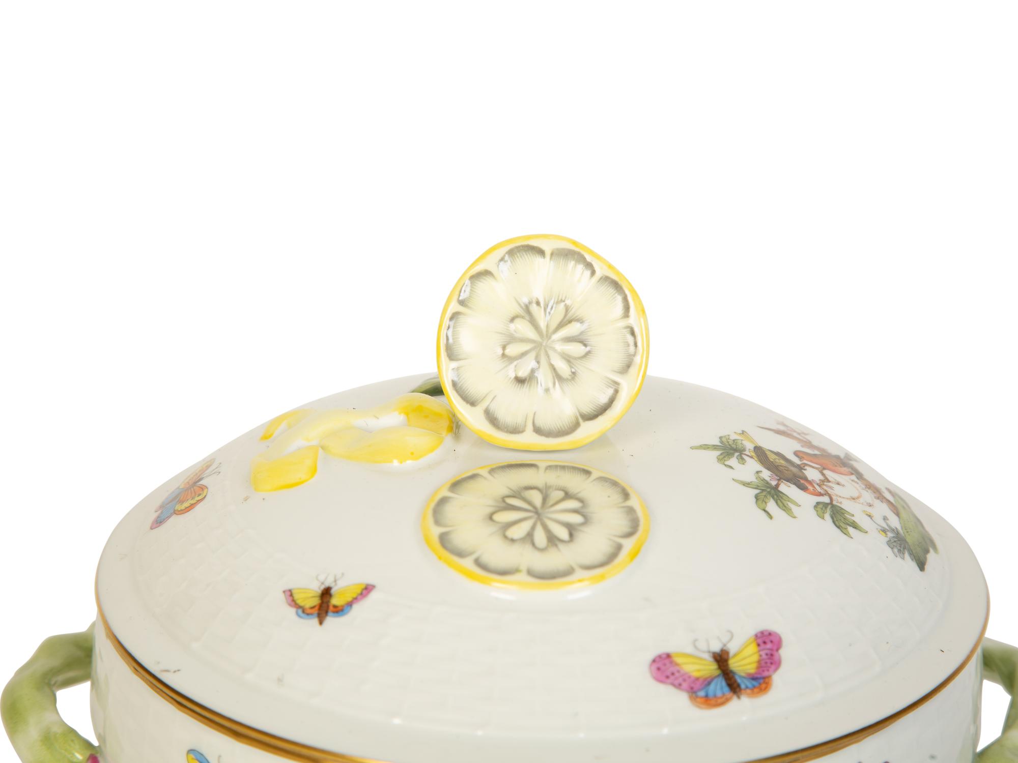 A Herend Porcelain Rothschild Bird Covered Tureen