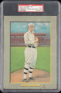 A 1911 T3 Turkey Red Cabinets Eddie Collins Baseball Card (PSA 3MK VG) Turkey Red Back
