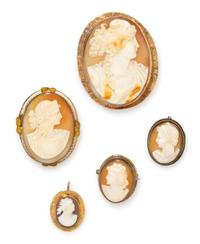 A Collection of Cameo Brooches,