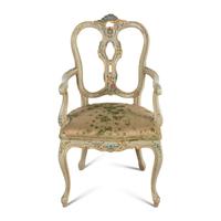 A Venetian Style Polychrome Painted Armchair