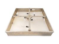 A Contemporary Silvered Metal and Alabaster Ceiling Fixture