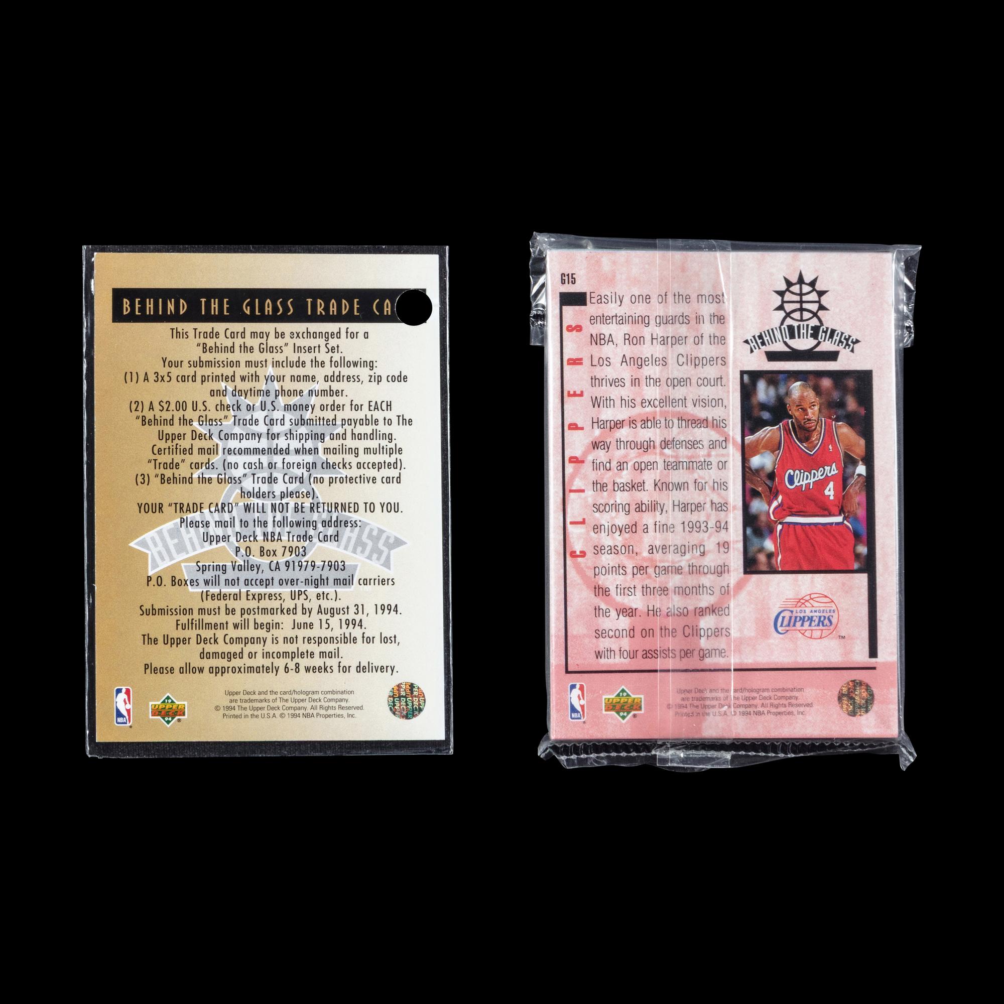 A 1993-94 Upper Deck Behind The Glass Sealed Redemption Set Including Michael Jordan