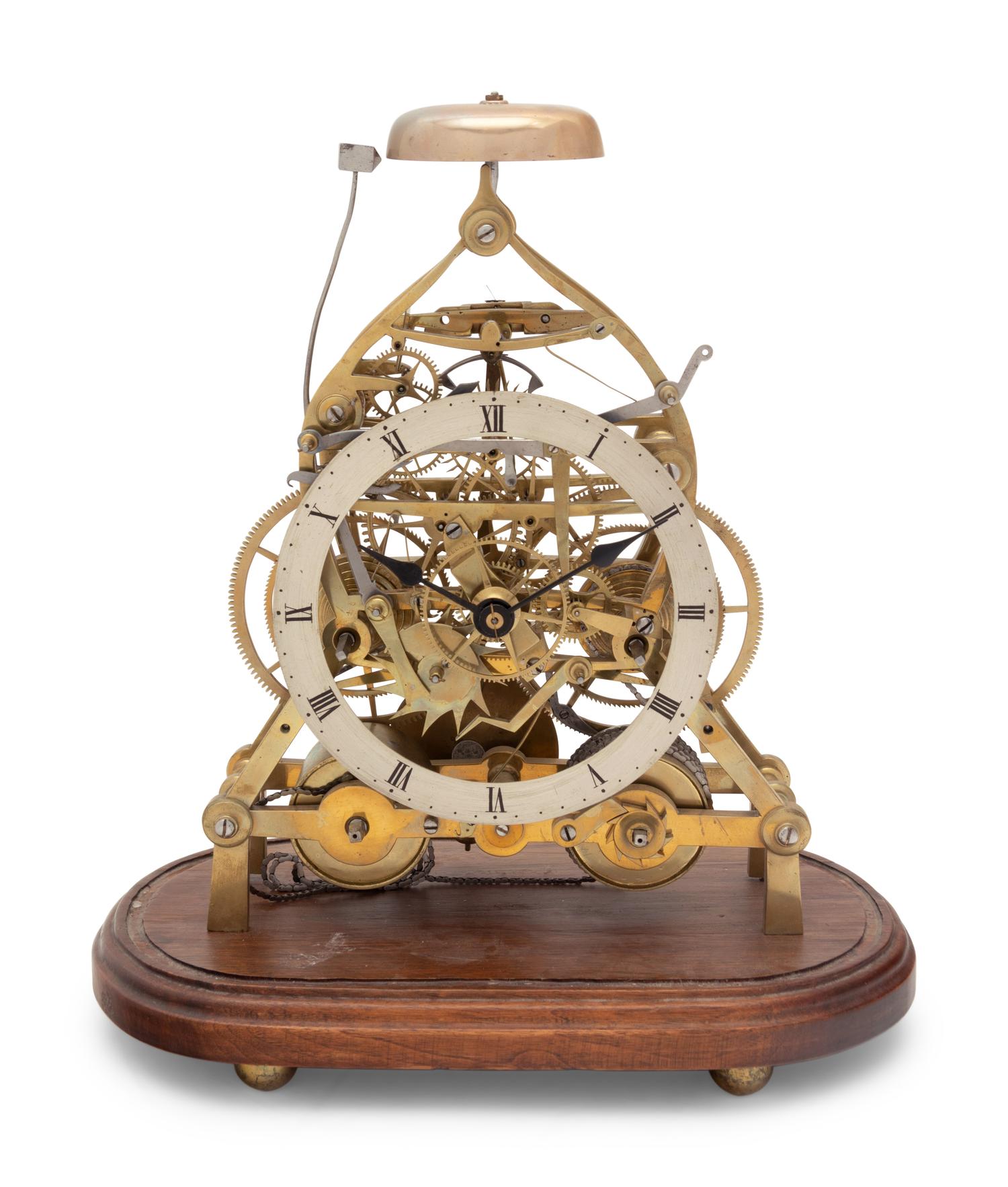 A Brass Skeleton Clock