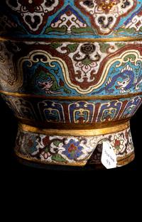 A Chinese Cloisonne Enamel Baluster Vase