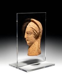 An Etruscan Terra Cotta Votive Half Head