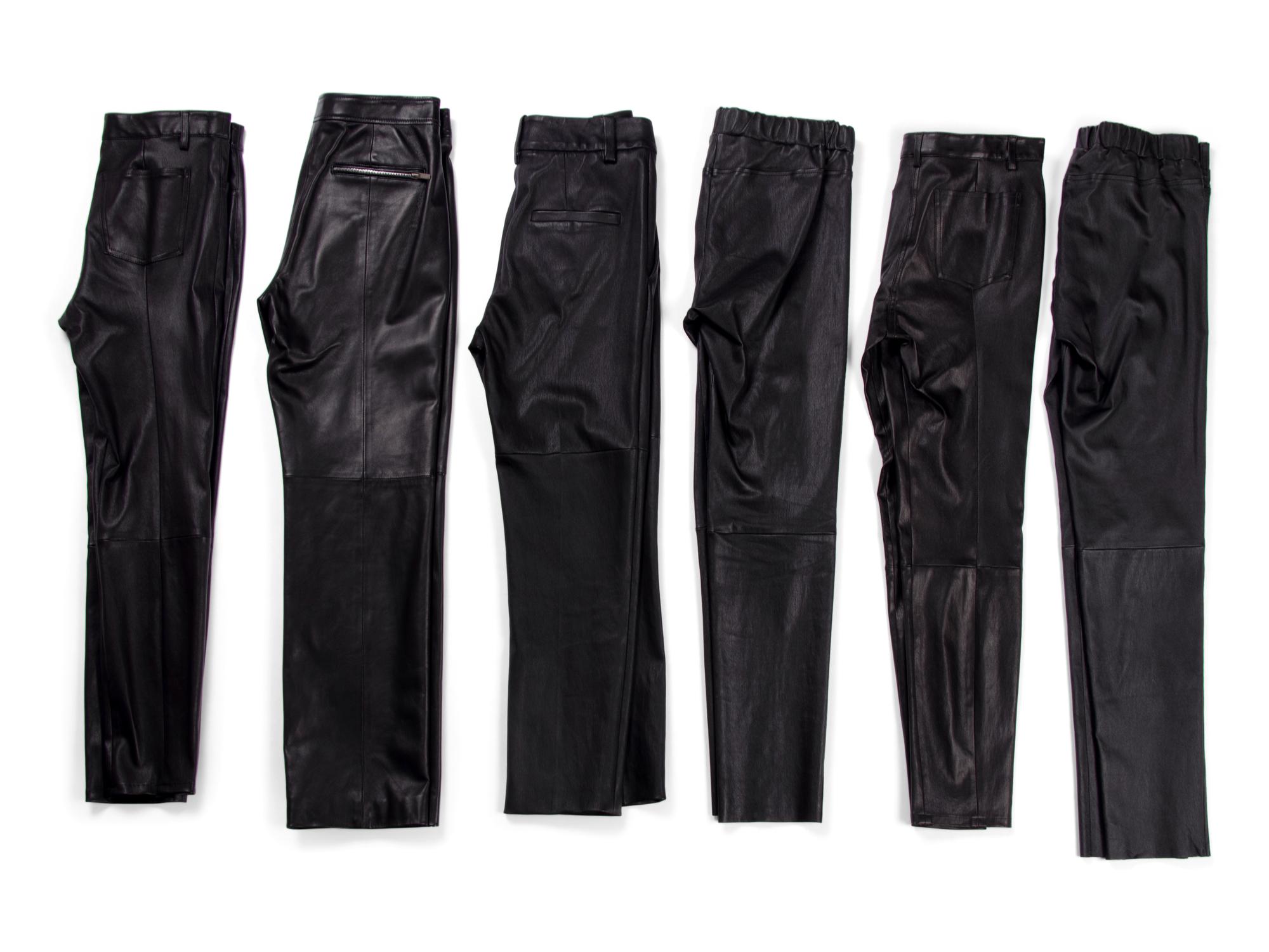 Six Pairs of Leather Pants: Two The Row, Two Louis Vuitton, One Brunello Cucinelli, One Christian Dior