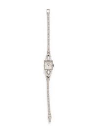 MOVADO, WHITE GOLD AND DIAMOND WRISTWATCH
