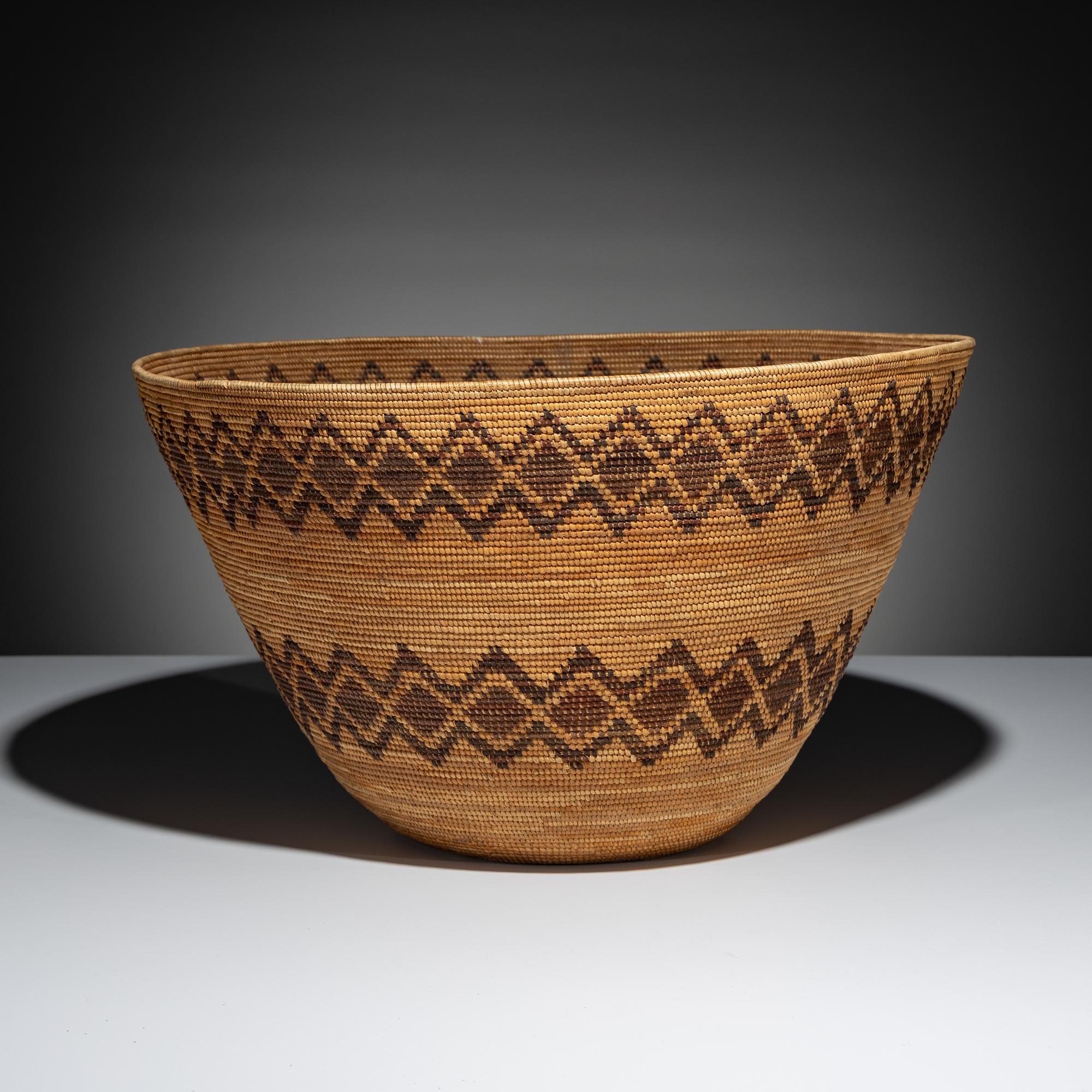 Yokut Polychrome Basket, with Rattlesnake Bands