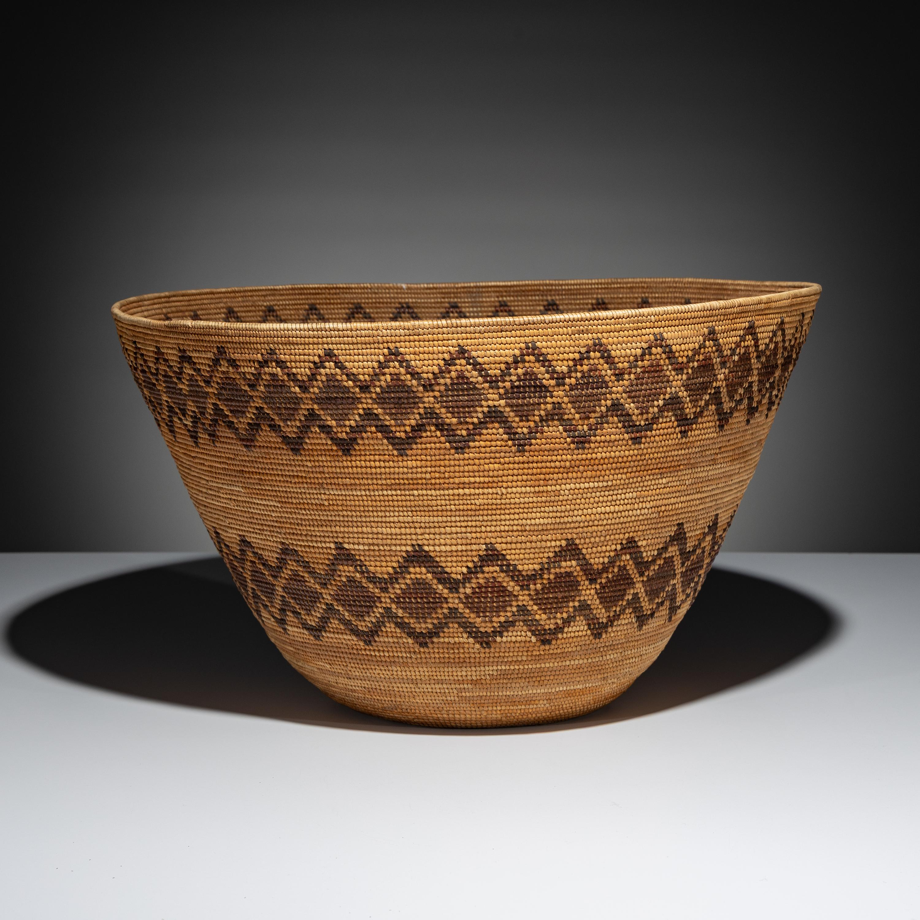 Yokut Polychrome Basket, with Rattlesnake Bands