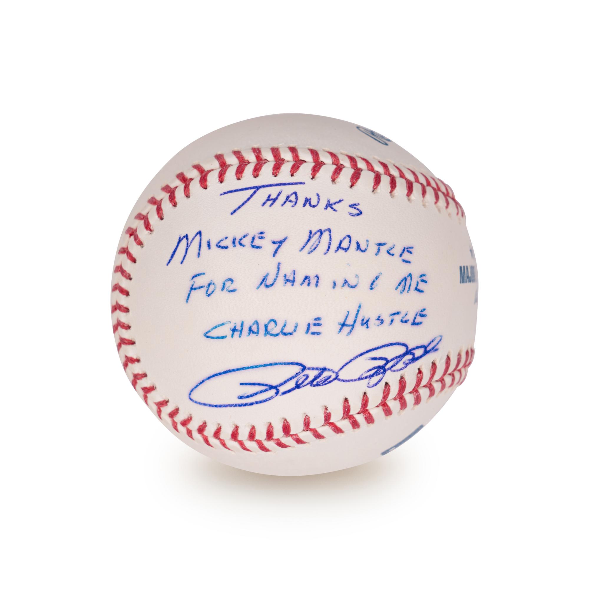 A Group of Five Pete Rose Signed Autograph Baseballs With Unique Inscriptions