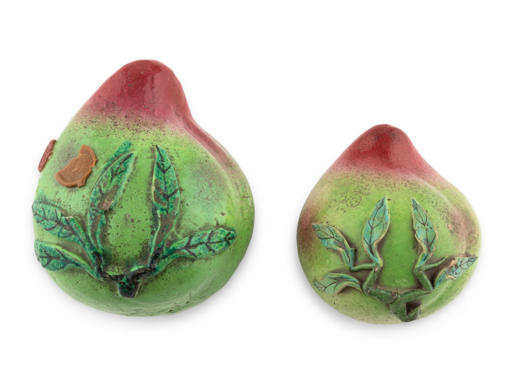 Two Chinese Porcelain Models of Longevity Peaches