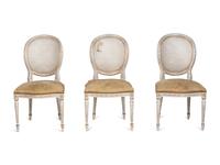 A Set of Ten Louis XV Style Painted Dining Chairs