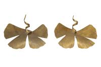 A Pair of Marc Bankowsky Bronze Ginkgo Candlesticks
