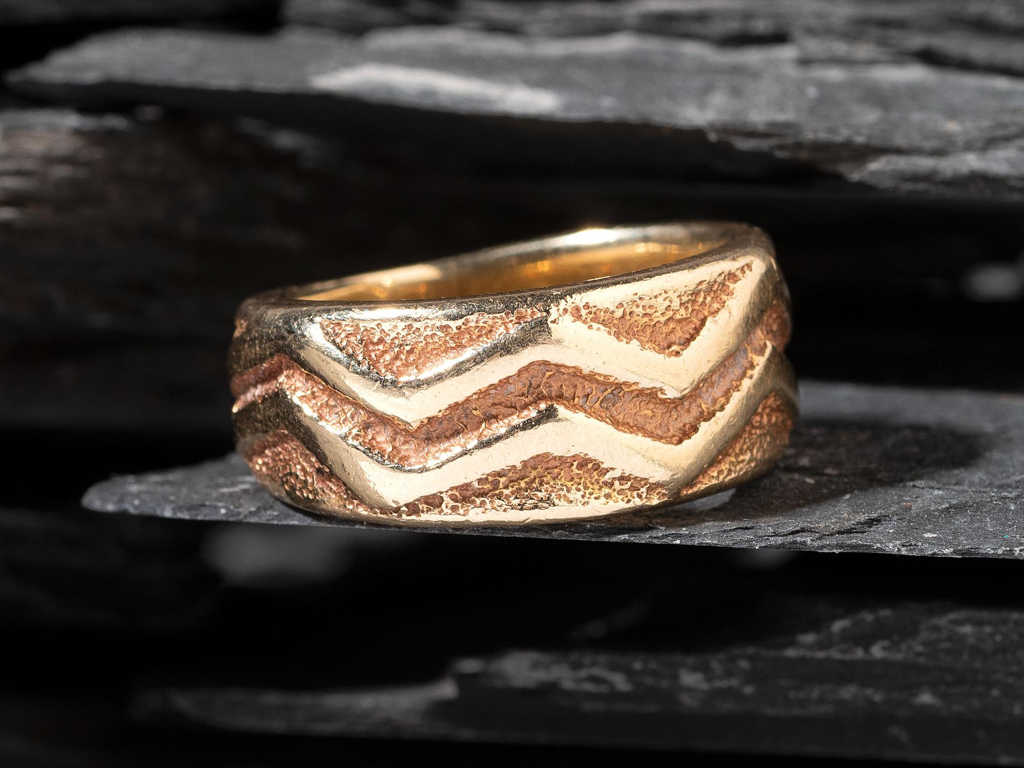 14K Gold Wave Ring