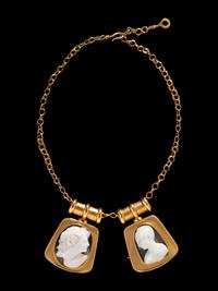 Two Large Roman Onyx Cameos — Set in modern gold pendants