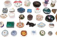 A Collection of Porcelain and Enamel Small Boxes