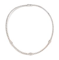 An 18 Karat White Gold and Diamond Woven Necklace, Roberto Coin, 21.97 dwts.