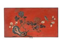 A Chinese Painted and Red Lacquered Chest