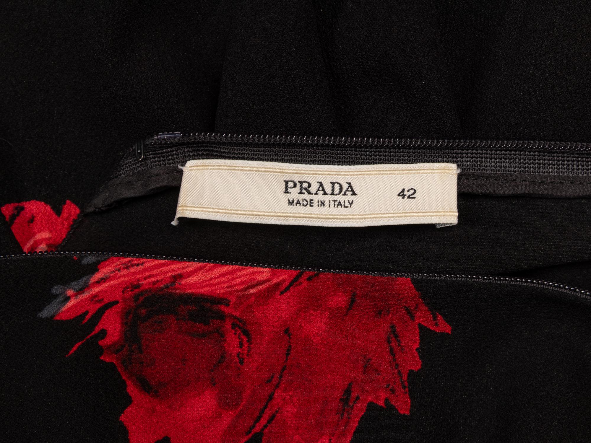 Prada, Floral Print Silk Dress