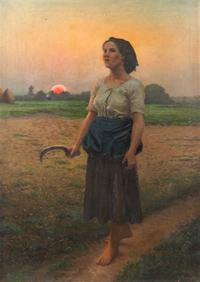 Joseph Tomanek, (American, 1889-1974), After Jules Breton's The Lark's Song