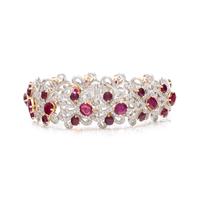 UNHEATED BURMESE RUBY AND DIAMOND BRACELET