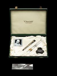 Conway Stewart: Churchill-White Tiger Limited Edition Fountain Pen and Ink Set