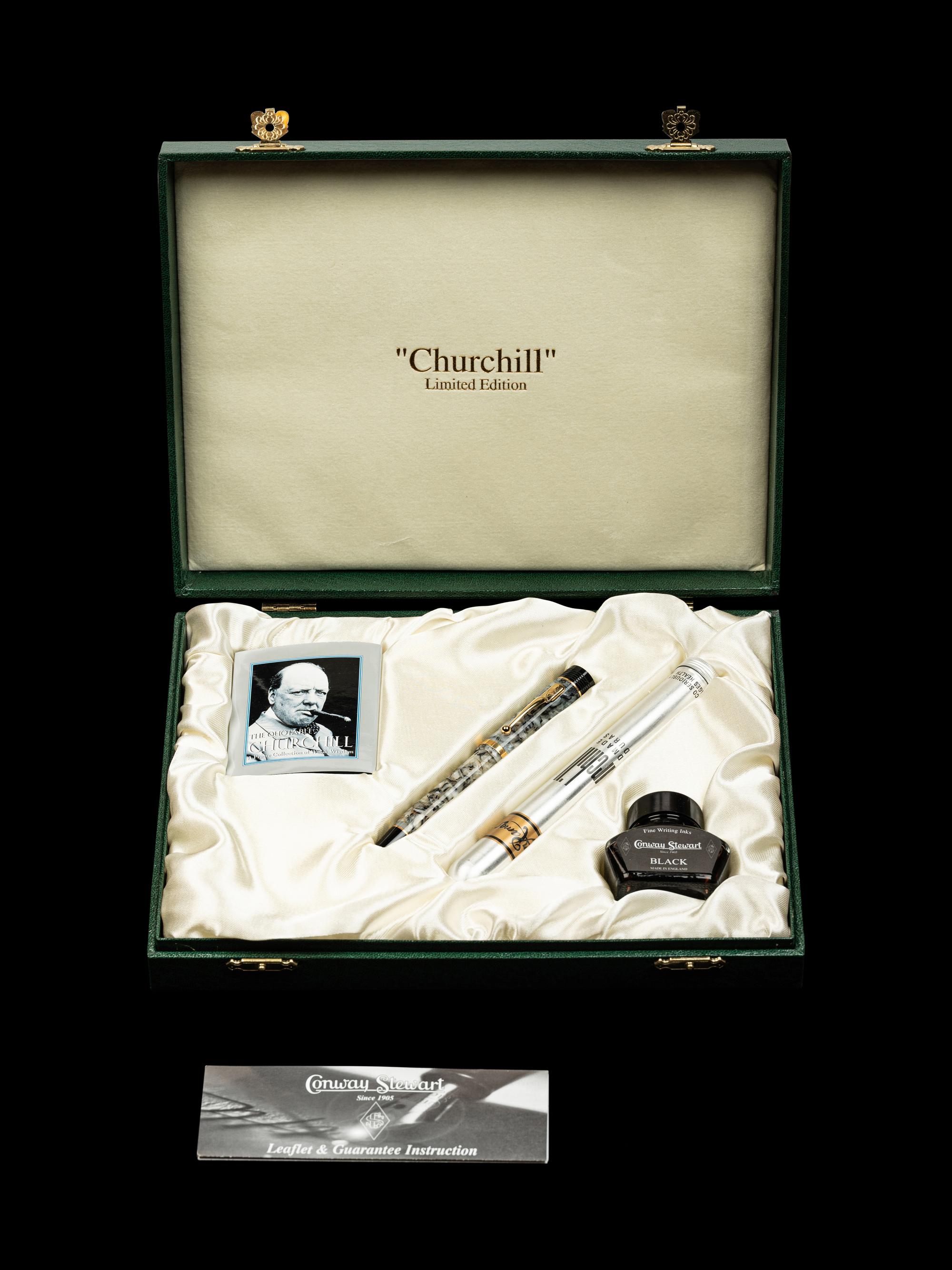 Conway Stewart: Churchill-White Tiger Limited Edition Fountain Pen and Ink Set