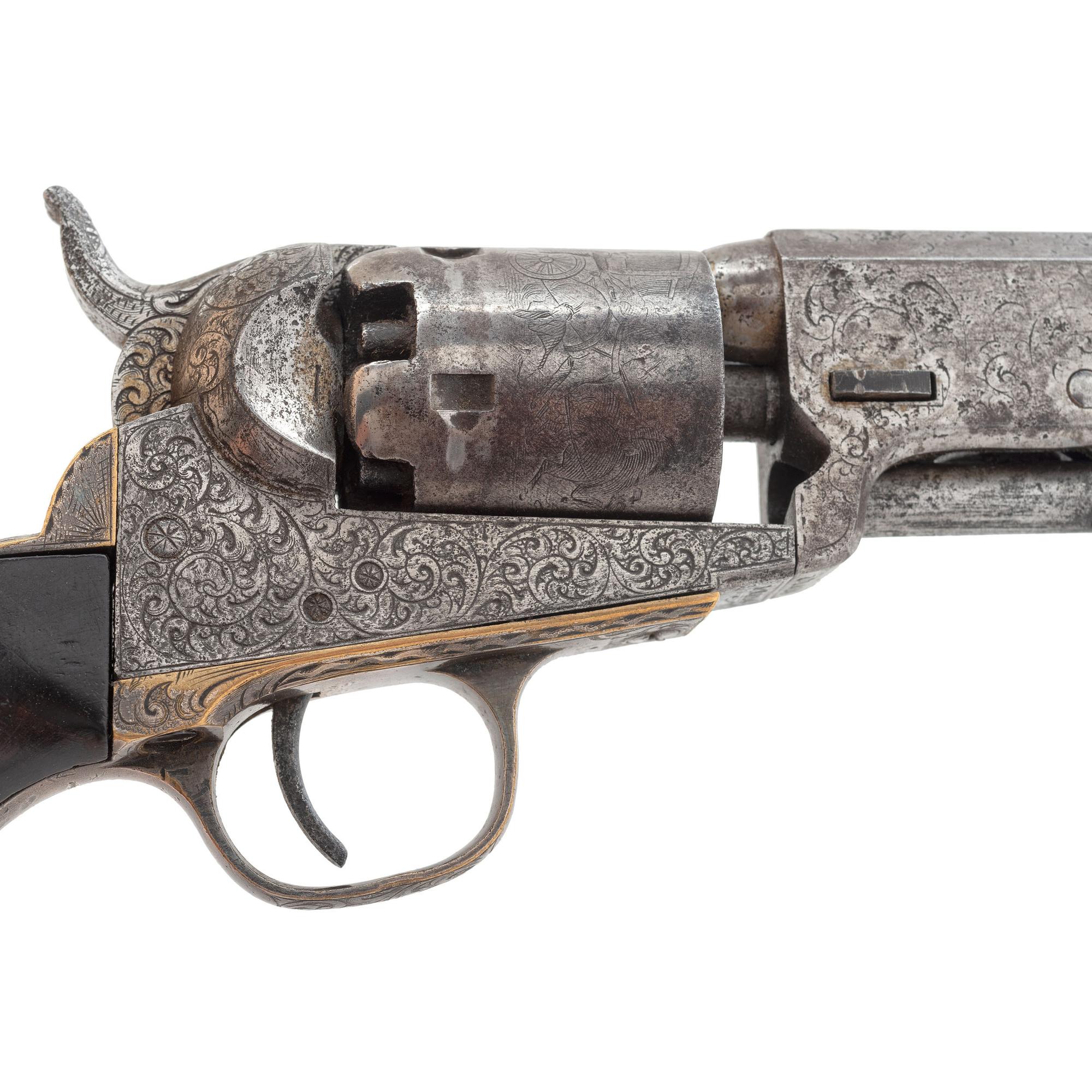Factory Engraved Colt Model 1849 Pocket Revolver attributed to Gustave Young and Inscribed to Captain Chauncey McKeever